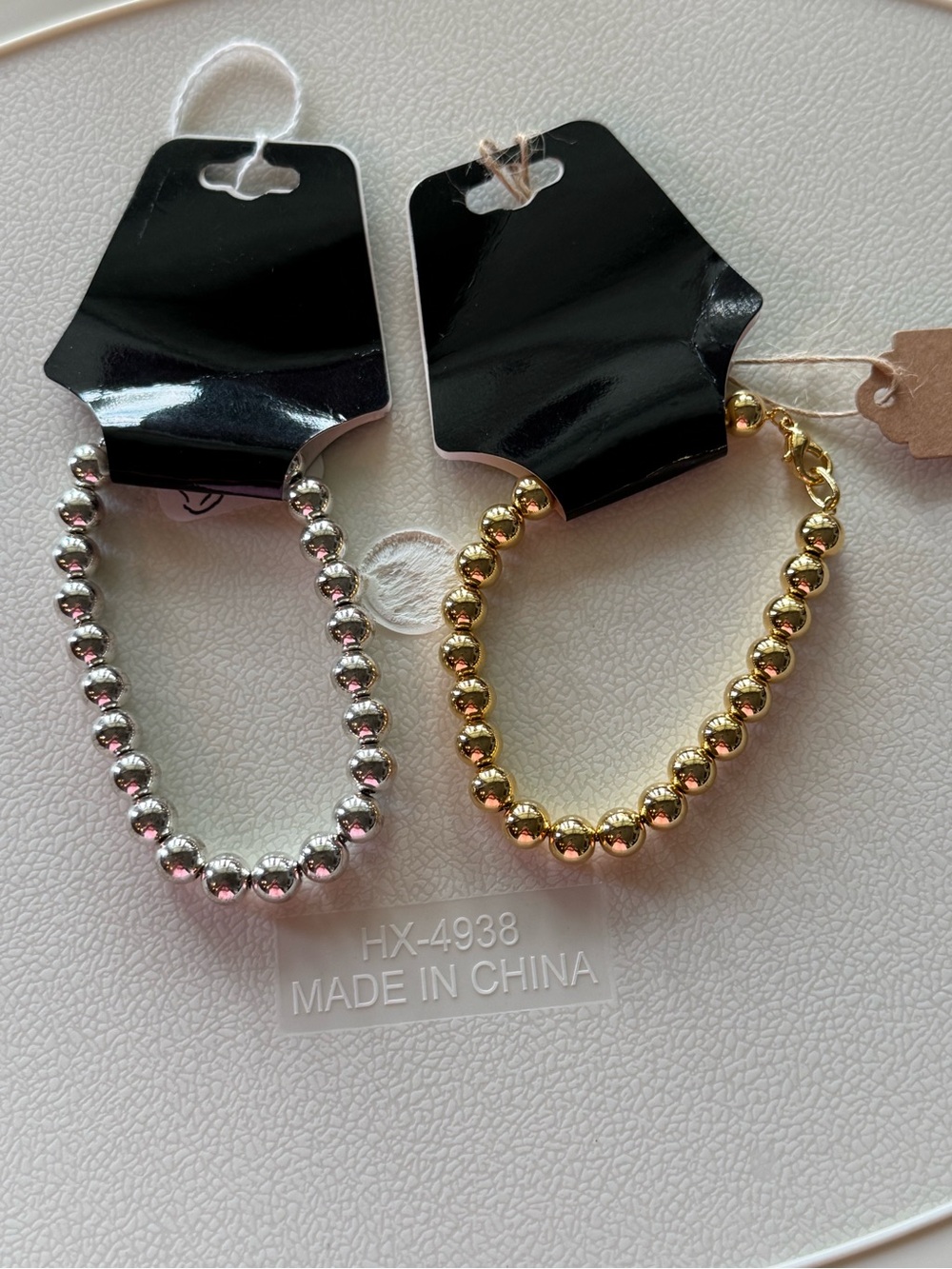 Gold & Silver Beaded Bracelet Duo - Women Jewelry